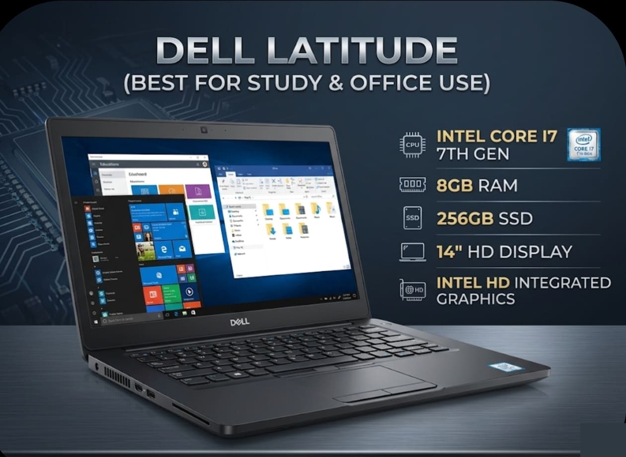 Dell Latitude Laptop (Best for Study & Office Use)